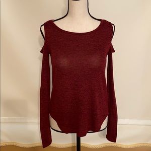 Hollister open shoulder Long sleeve top